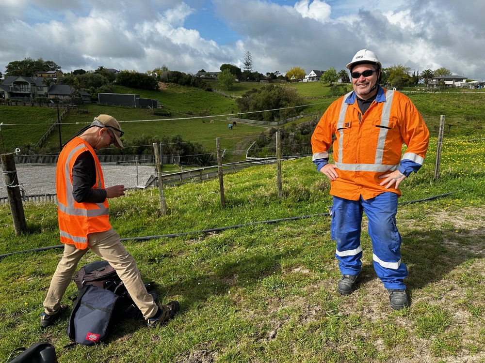 Filming a career-pathway video with field workers on location